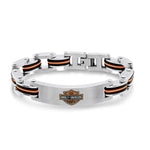 Load image into Gallery viewer, Orange Stainless Steel Rubber Harley Davidson
Length: 8.5"