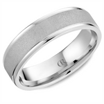 Load image into Gallery viewer, Men's White Gold Stepped Down Edges Band with Sandblast Finish
Top W
