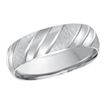 Load image into Gallery viewer, Men's 10K White Gold Domed Band with Multi-Finish Finish