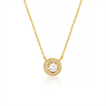 Load image into Gallery viewer, Yellow Sterling Silver Halo Polished Pendant Necklace
PENDANT
Ston
