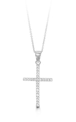Load image into Gallery viewer, 10K White Gold Cross Pendant Necklace