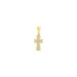 Load image into Gallery viewer, 10K Yellow Gold Cross Diamond Religious Pendant