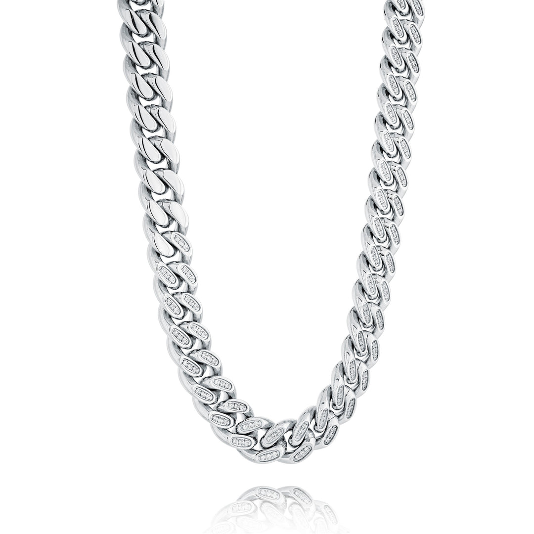 Stainless Steel with Cubic Zirconium 
Length: 22" + 2"