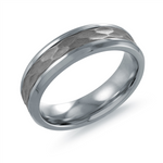 Load image into Gallery viewer, Hammered Steel Stainless Steel Bevel Band 
Width: 6mm 
Size: 10