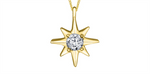 Load image into Gallery viewer, 14K Yellow Gold Diamond Northern Star Polished Pendant Necklace
PEN