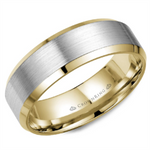 Load image into Gallery viewer, Men's Yellow & White Gold Bevel Band with Satin Finish