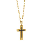 Load image into Gallery viewer, Polished Gold Stainless Steel Cross Necklace