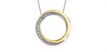 Load image into Gallery viewer, 10K White & Yellow Gold Diamonds Swirl Polished Pendant Necklace
PE