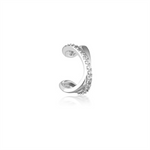 Load image into Gallery viewer, White Sterling Silver Cubic Zirconium Twist Polished Cuff Earrings
Ea
