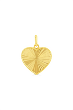 Load image into Gallery viewer, 10K Yellow Gold Diamond Cut Heart Pendant
Length: 17.5mm
Width: