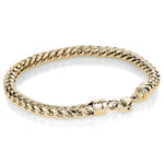 Load image into Gallery viewer, Gold Carbon Fibre Round Franco Bracelet 
Length: 8.5"