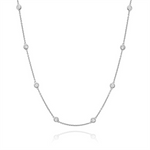 Load image into Gallery viewer, White Sterling Silver Diamond by the Yard Polished Necklace
PENDANT