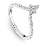 Load image into Gallery viewer, Lady's White Gold Floral Vintage Diamonds Band
Diamond Shape: Round