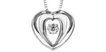 Load image into Gallery viewer, 10K Yellow Gold Diamond Heart Dancing Stone Pendant Necklace
PENDAN