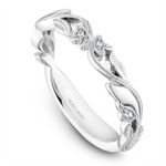 Load image into Gallery viewer, Lady's White Gold Floral Vintage Diamonds Band
Diamond Shape: Round
