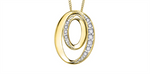 Load image into Gallery viewer, 10K Yellow Gold Diamonds Double Oval Polished Pendant Necklace
PEND