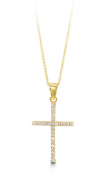 Load image into Gallery viewer, 10K Yellow Gold Cross Pendant Necklace