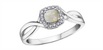 Load image into Gallery viewer, 10K White Gold Halo Opal and Diamonds Ring
Primary Stone: Cushion-Cut