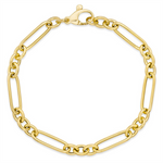 Load image into Gallery viewer, Yellow Sterling Silver Paperclip Bracelet
Top Width: 6mm
Length: 7.