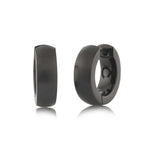 Load image into Gallery viewer, Black Stainless Steel Round Matte' Huggie Earrings
Dimensions: 15.5mm x 4.9mm