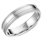 Load image into Gallery viewer, Men's White Gold Domed Band with Multi-Finish Finish
Top Width: 5 mm