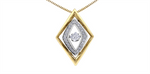 Load image into Gallery viewer, 10K Yellow & White Gold Diamond Unique Dancing Stone Pendant Necklace