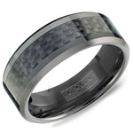 Load image into Gallery viewer, Black Ceramic Band with Carbon Fibre Inlay 
Width: 8mm