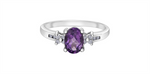 Load image into Gallery viewer, 10K White Gold Amethyst and Diamonds Ring
Primary Stone: Oval-Cut Ame