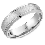 Load image into Gallery viewer, Men's White Gold Bevel Band with Diamond Brushed Finish
Top Width: 6