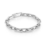 Load image into Gallery viewer, Steel Stainless Steel Oval Link Bracelet 
Length: 8.25"
Width: 7mm