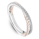 Load image into Gallery viewer, Lady's Rose & White Gold Prong Set Intertwined Diamonds Band
Diamond Shape: Round