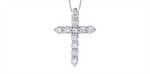 Load image into Gallery viewer, 14K White Gold Diamonds Cross Pendant Necklace