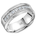 Load image into Gallery viewer, Men's White Gold Bevel Diamond Band
Total Diamonds: 0.45cttw
Top Wi