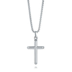 Load image into Gallery viewer, Polished Stainless Steel Cross Pendant Necklace