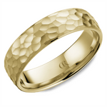 Load image into Gallery viewer, Men's Yellow Gold Domed Band with Hammered Finish
Top Width: 6 mm
R