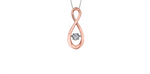 Load image into Gallery viewer, 10K Rose Gold Diamond Infinity Polished Dancing Stone Pendant Necklace