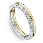 Load image into Gallery viewer, Lady's Yellow & White Gold Prong Set Diamonds Band
Diamond Shape: Round