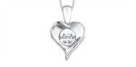 Load image into Gallery viewer, Sterling Silver Gold Heart White Topaz Dancing Stone Pendant Necklace