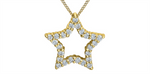 Load image into Gallery viewer, 10K Yellow Gold Lab Diamonds Star Pendant Necklace
PENDANT
Total D
