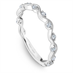 Load image into Gallery viewer, Lady's White Gold Floral Vintage Diamonds Band
Diamond Shape: Round