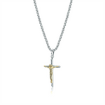 Load image into Gallery viewer, Two-Tone Stainless Steel Crucifix Pendant Necklace
 
PENDANT
Dime