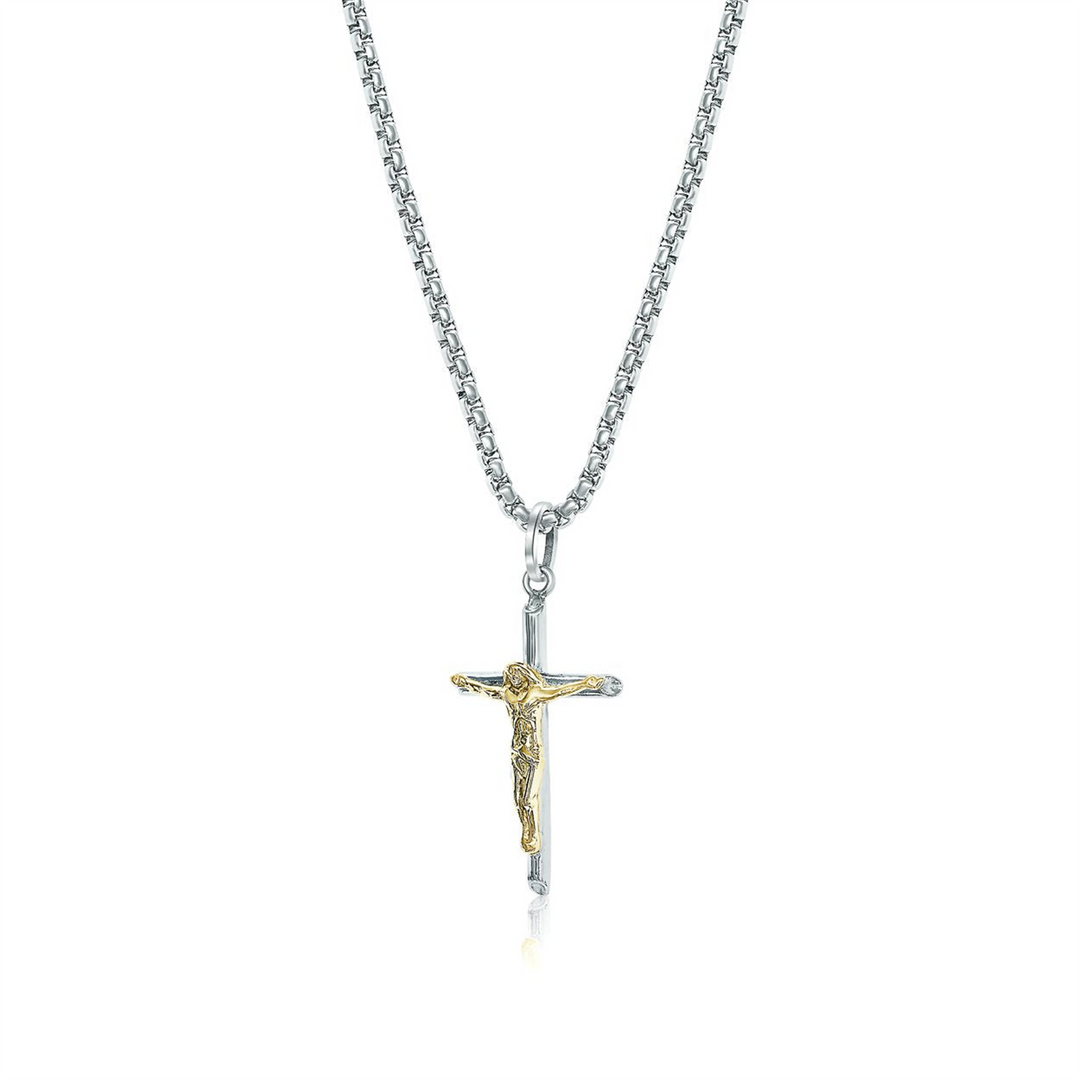 Two-Tone Stainless Steel Crucifix Pendant Necklace
 
PENDANT
Dime