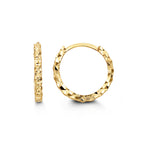 Load image into Gallery viewer, 10K Yellow Gold Diamond Cut Huggie Earrings
Collection: Huggies
Dime