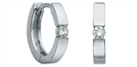 Load image into Gallery viewer, 10K White Gold Diamonds Small Hoop Earrings