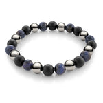Load image into Gallery viewer, Blue Tiger Eye Hematite Onyx Bead Stretch Bracelet
Length: 8"