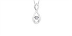 Load image into Gallery viewer, 10K White Gold Diamond Infinity Dancing Stone Pendant Necklace