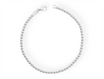 Load image into Gallery viewer, White Sterling Silver Bead Bracelet 
Top Width: 3mm
Length: 7.5"