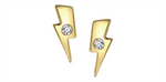 Load image into Gallery viewer, 10K Yellow Gold Lightning Bolt Diamonds Stud Earrings
Total Diamonds: