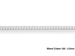 Load image into Gallery viewer, Sterling Silver White Miami Cuban Chain
Width: 3.5mm
Length: 20"