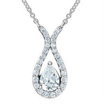 Load image into Gallery viewer, 14K White Gold Lab Diamond Teardrop Polished Pendant Necklace
PENDA